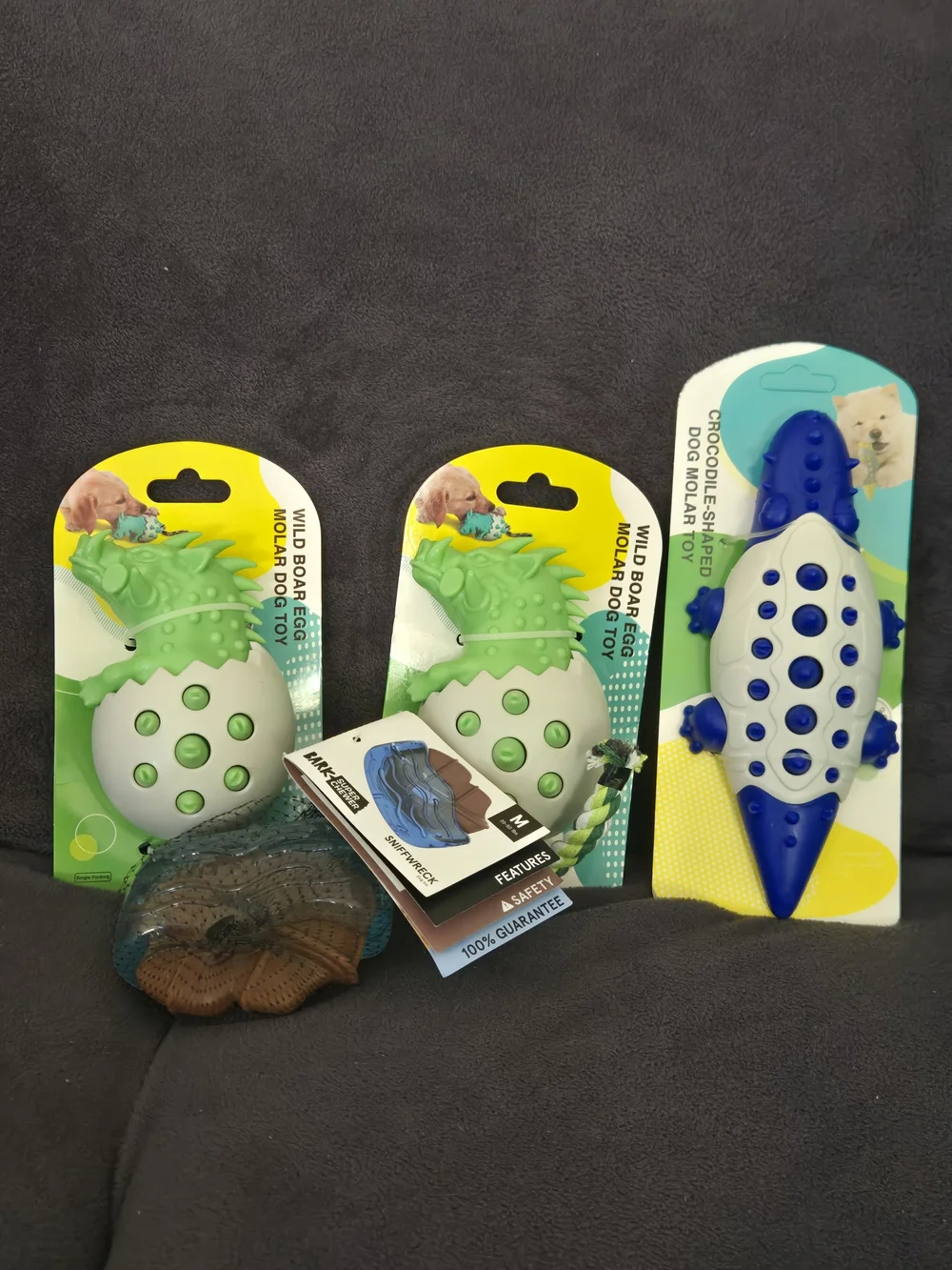 Pet Reptile Crocodile Egg Dog Molar Chew Super Chewer Toys Bundle Lot